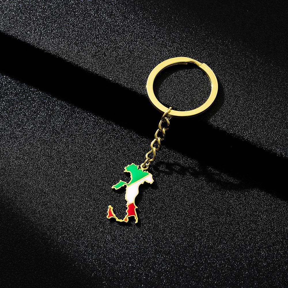 Stainless Steel Ethnic Keychain Pendant for Men & Women - Italian Drip Oil Finish, Versatile Accessory.