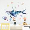 1pc Cartoon Cute Whale Seaworld Wall Stickers for Kids Room Children's Room Removable Living Room Nursery Decoration Wall Decals