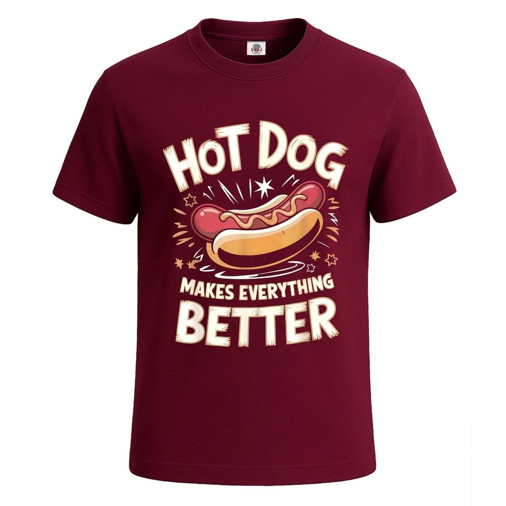 Hotdog Makes Everything Better Foodie Mens Tshirt Funny Novelty Gift Tee Top