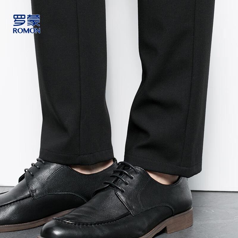 ROMON Men's Wool Blend Straight-Leg Casual Dress Pants