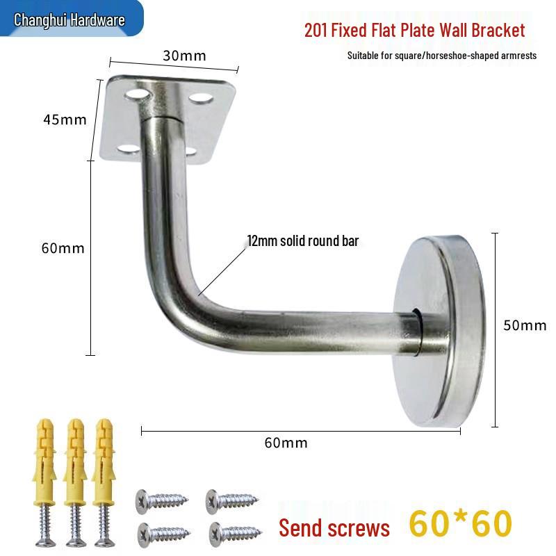 Soporte de Pared Diungzhi201 de Acero Inoxidable para Pasamanos de Escalera, Grado 304