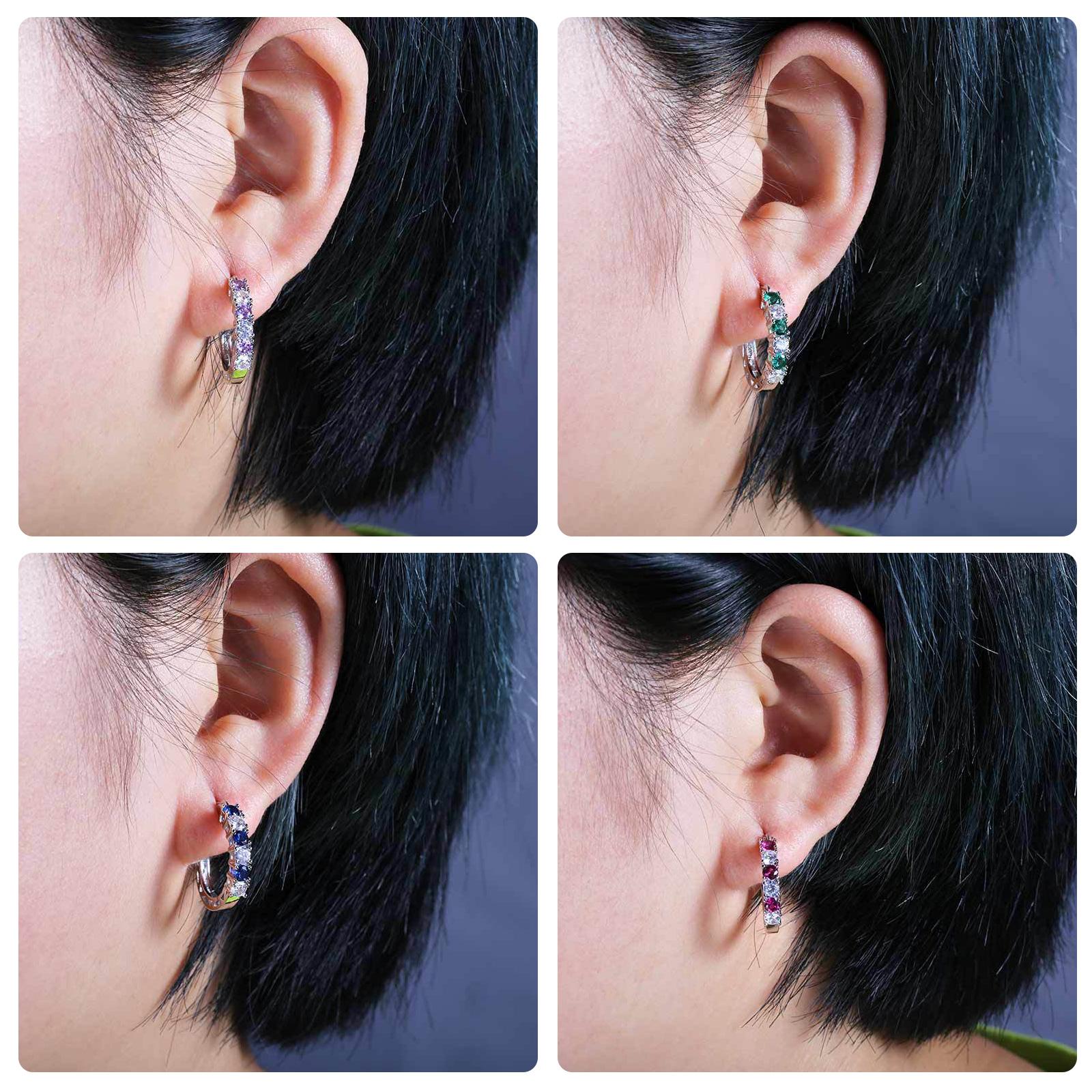 

Stylish Cubic Zirconia Stud Earrings Fashionable Copper Earrings Jewelry Highlighting Colorful Zirconia Embellishment зелений