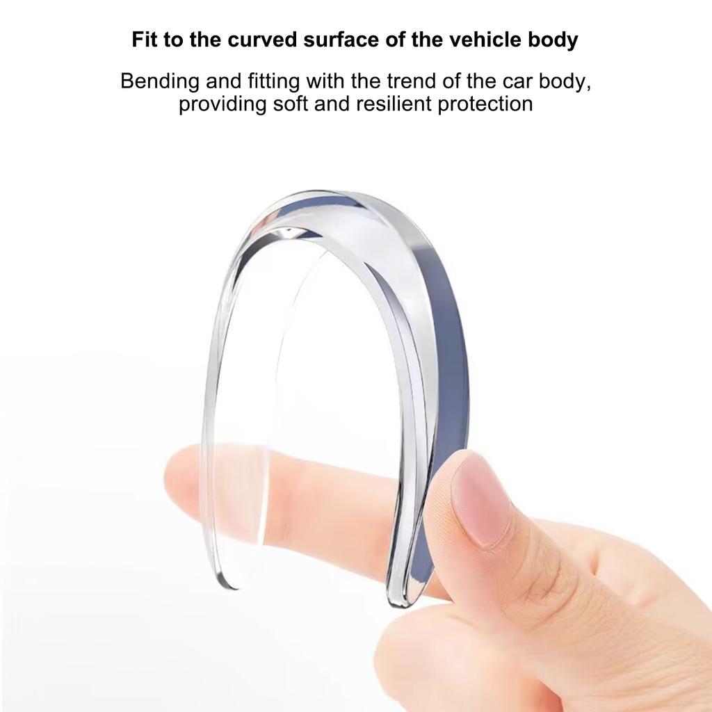 2/4Pcs Car Anti-collision Strip Clear Black Self-adhesive Flexible Reusable Universal SUV Truck Auto Body Door Side Rearview Mirror Bumper Protector