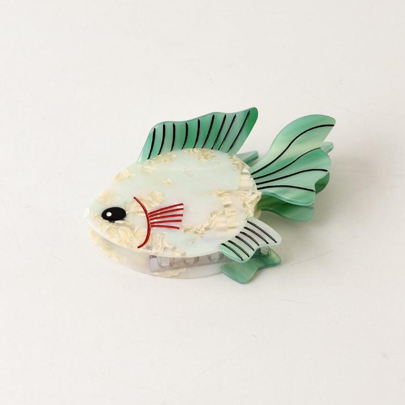 Cartoon Fish Pattern Acetate Hair Claw Summer Ocean Themed Durable Hair Clip for Women Party Dating Hair Accessory