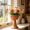 Plastic Flower Urn Planter, Goblet-Shaped Plant Pot, Lightweight Flowerpot with Drainage Holes for Indoor Outdoor Garden Patio Porch Decor
