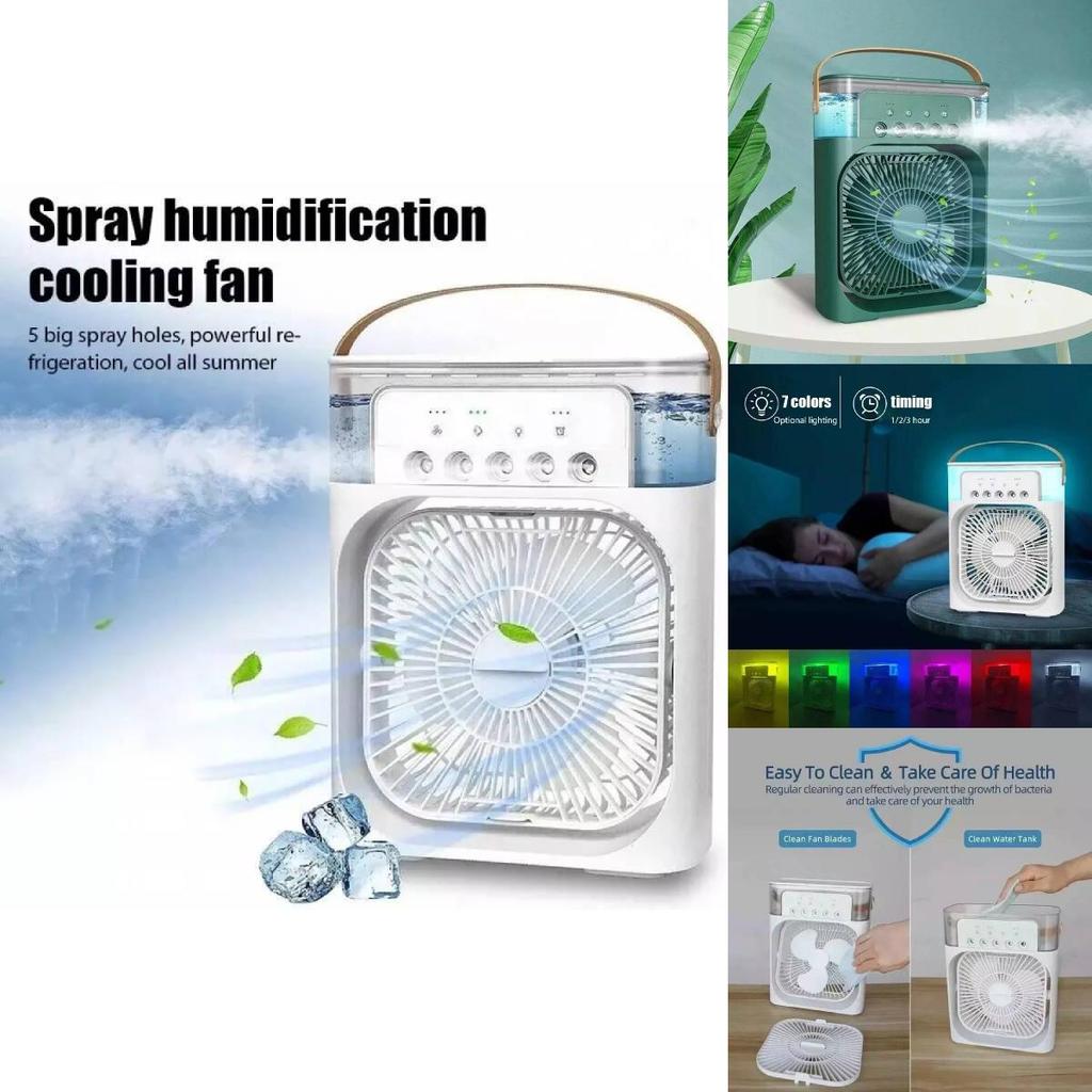 Mini Desktop Cooling Fan With Mist Spray Usb Powered Quiet Portable Air Conditioner For Dorm Room And Office In Five Colors