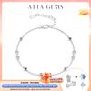 ATTAGEMS 925 Silver Bow Moissanite Bracelet Sweet Original Design Colorful Pink Zircon Bracelets for Women Party Gifts