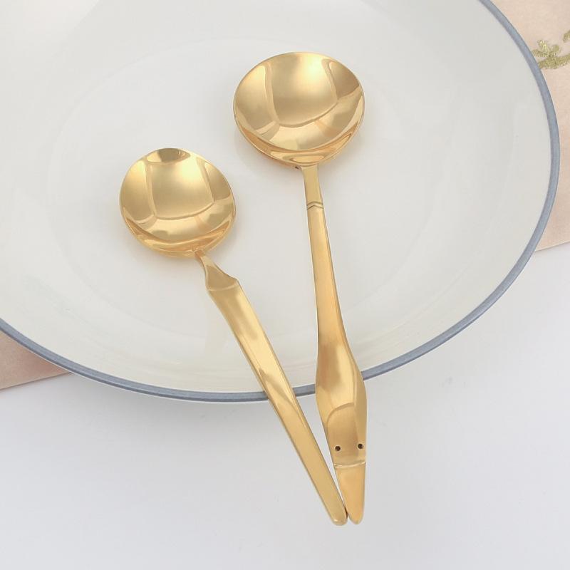 Brass spoon household spoon pure handmade coffee spoon long handle thickened pure copper solid tableware dessert spoon soup