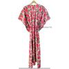 Damen Hippie Sommer Baumwolle Nachtwäsche Blumenmuster Weiß Langes Maxi Kaftan Kleid CKFTN-SCRN-FULL-BUYIT-140