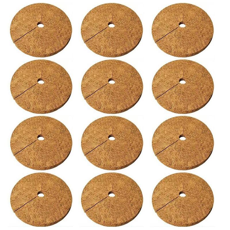 20/25/30/35cm 3PCS Fibre de Coco Naturelle Anneau Paillage Arbre Protecteur Tapis Organique pour Intérieur Extérieur Disque Cache-Plante Pot de Fleur