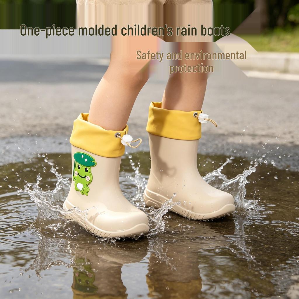Cartoon Frog Children's Waterproof Rain Boots for Kids & Toddlers