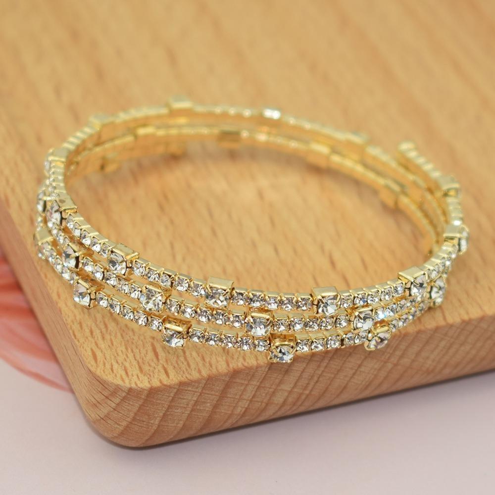 Shining Crystal Bracelet Silve/Gold Bridal Jewelry Gift Hand Wrist Bracel  Wedding