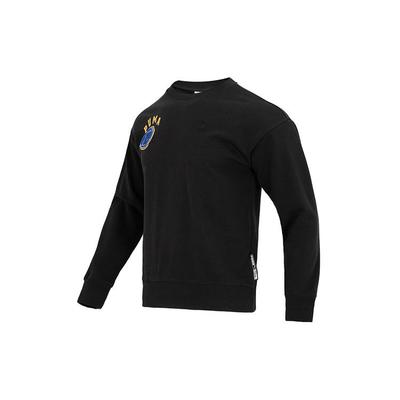 Team Crew Sweatshirt mit Buchstaben-Print Langarm Herren Oberteile Schwarz 622275-01