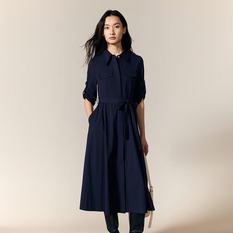 

Gejin Autumn Waist-Cinched Long-Sleeve Midi Dress XL