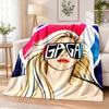 Lady Gaga Flannel Throw Blanket Soft Warm Cozy For Sofa Bed Indoor Home Bedroom Use