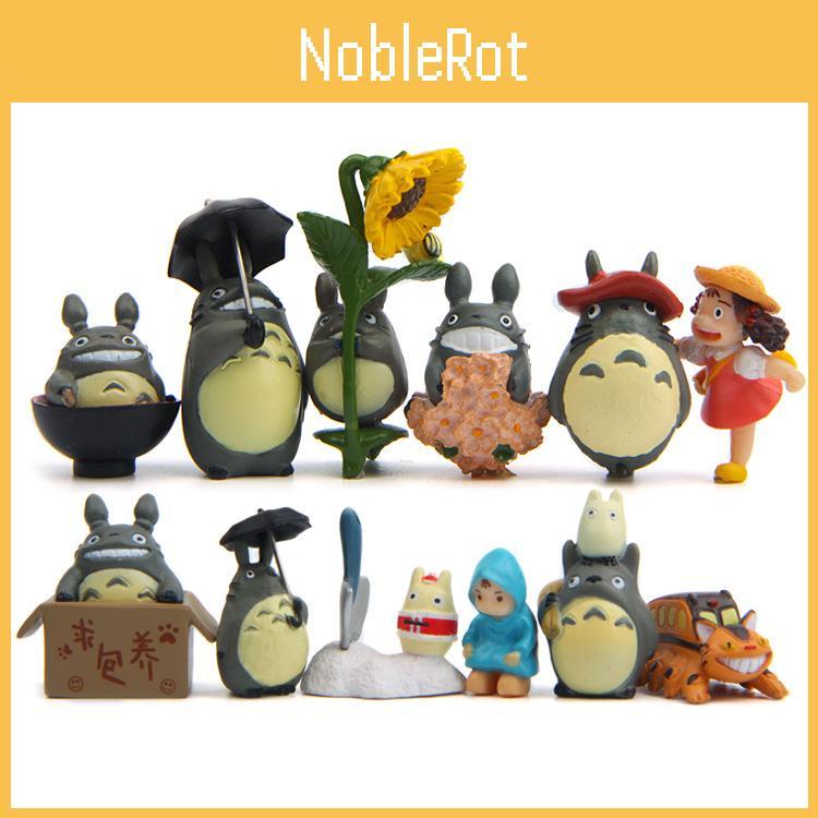 Neighbor Totoro My Cat Bus And Girl Anime Character Mini Model Set Ornament
