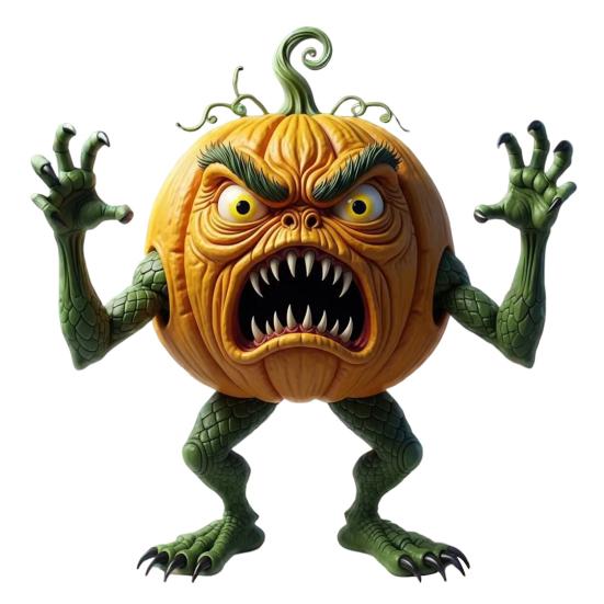 Pumpkin Evil Figurine Spooky Resin Halloween Tabletop Decoration for Home Office Desk Decor Halloween Party Supplies