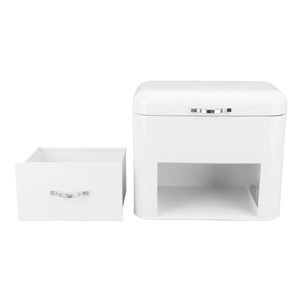 Iron Bread Box 2 Shelves Large Capacity Large Farmhouse Bread Container for Bread Bagels