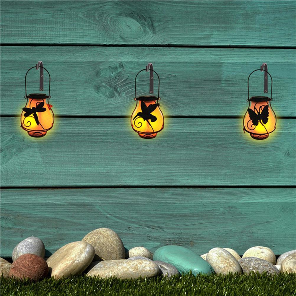 Solar Flame Lantern Lights Flickering Flames Outdoor Solar Lights Hanging Lanterns Waterproof