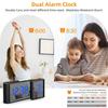 Sleek Bedside Alarm Clock Radio Large Dual Display Screen With Adjustable Brightness USB Port Sleep Timer FM76~108MHz FM Radio