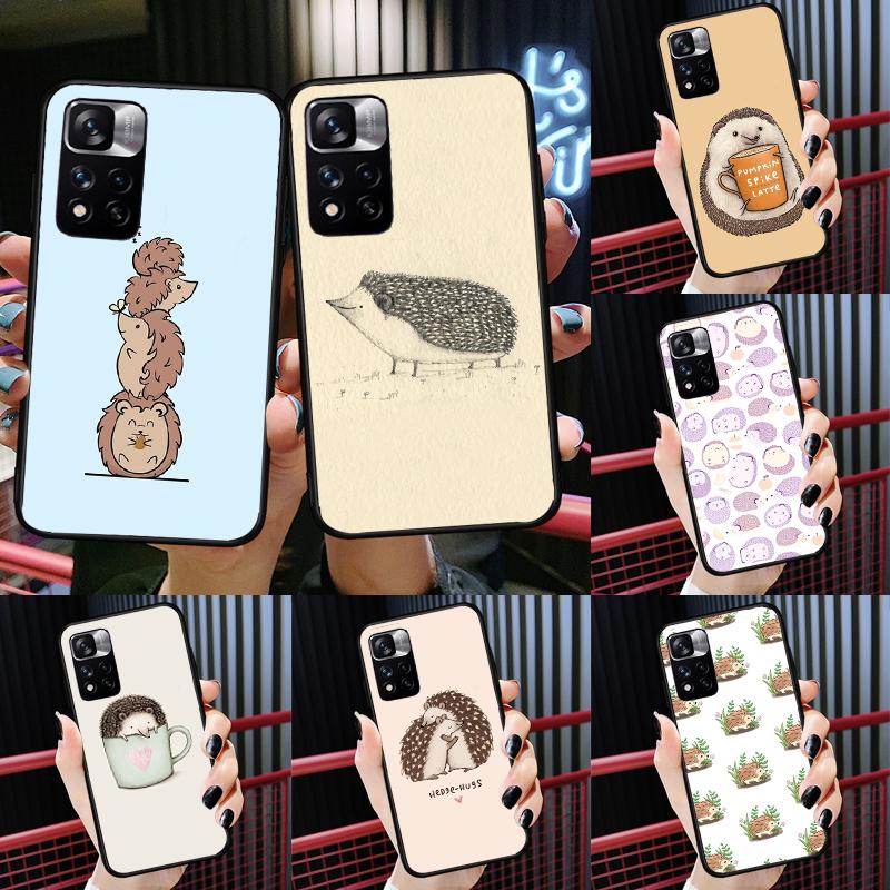 Kawaii Hedgehog Case For Xiaomi Redmi Note 14 13 11 9 10 12 Pro 9S 10S 11S 12S Redmi 10C 12C 13C 14C Cover