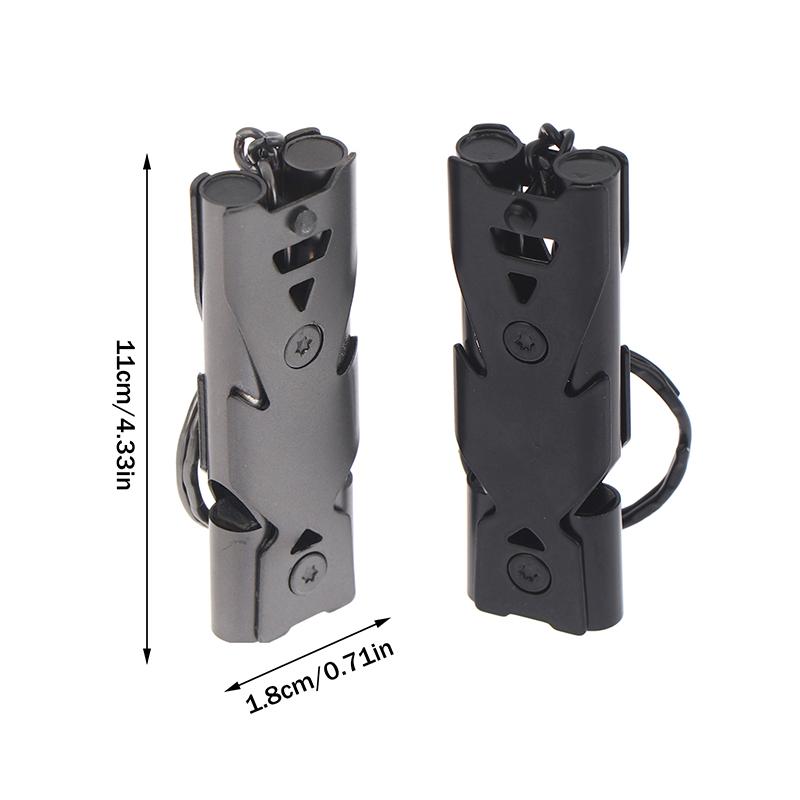 Durable Stainless Steel Life Saving Whistle, High Decibel Dual Pipe Emergency Keychain Whistle Outdoor Adventure Camping Hiking