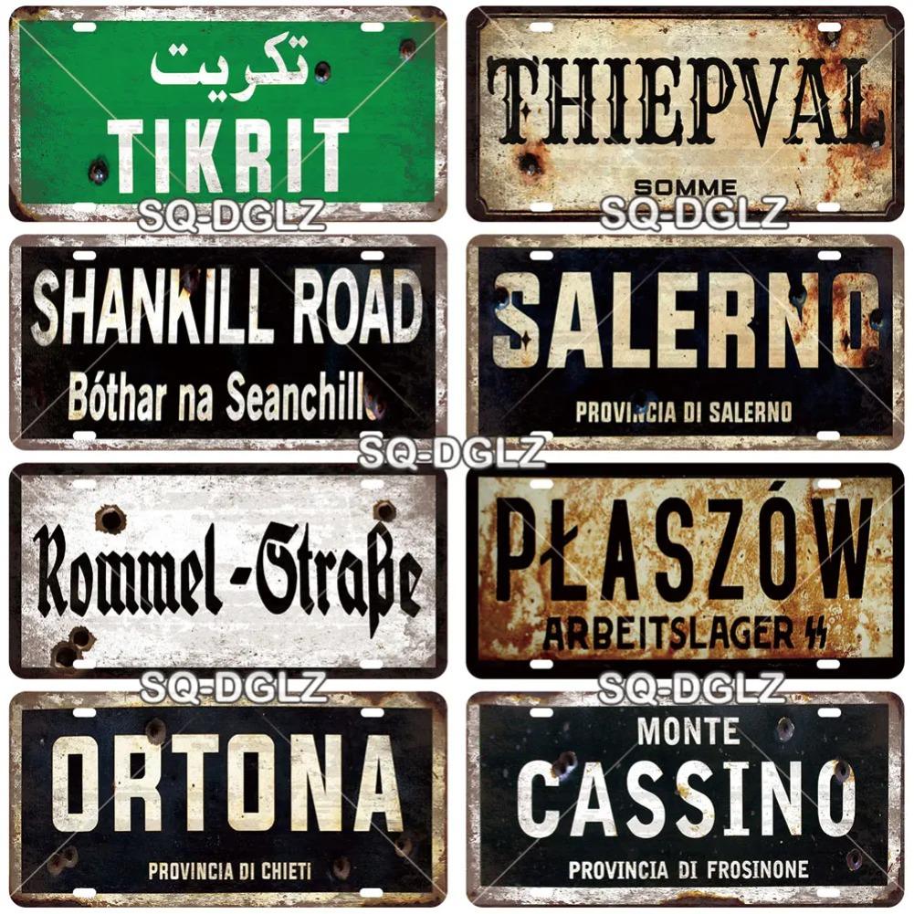 Vintage France City 15x30CM Plate Gemany War Tin Sign Bar Wall Decoration Metal Sign Home Decor Plaques Poster