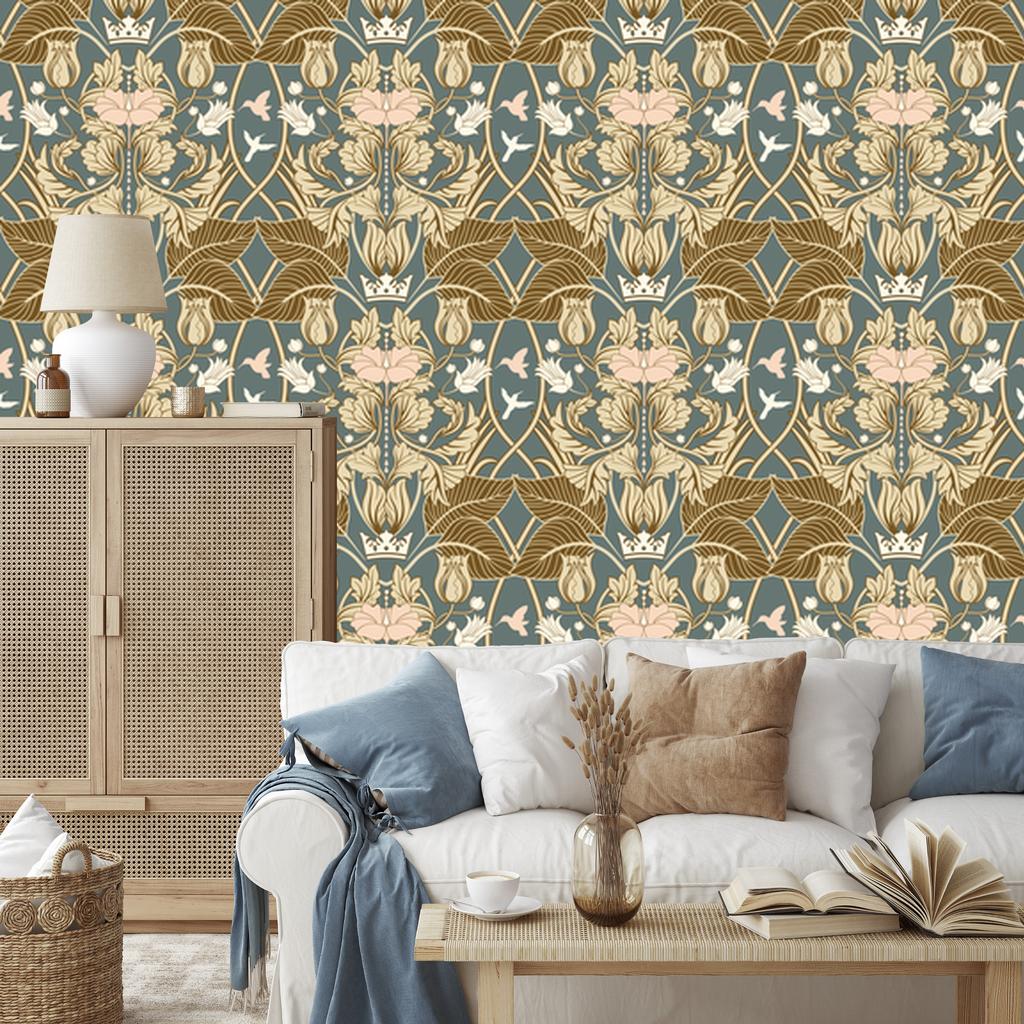 Wallpaper Plants Retro Ornaments for Living Room and Bedroom 50x1000