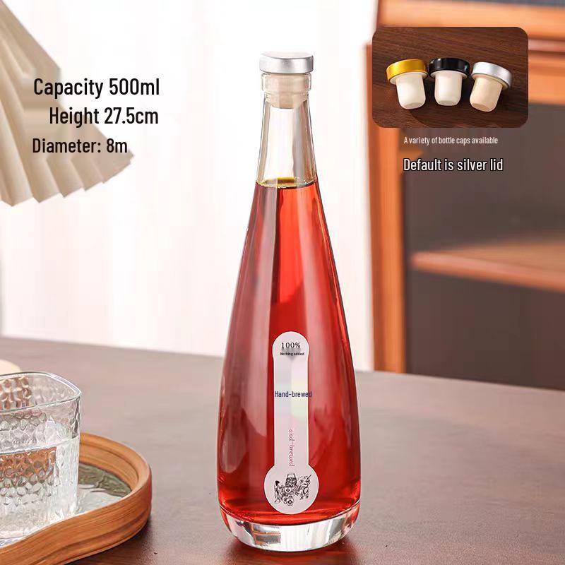 500ml Waterdrop Frosted Glass Bottle for Homemade Wine or Juice