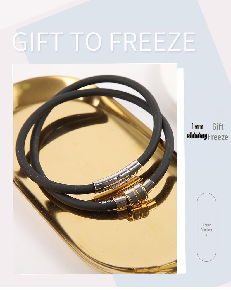 Men's Titanium Steel Negative Ion Silicone Choker Pendant - Unisex Fashion Jewelry
