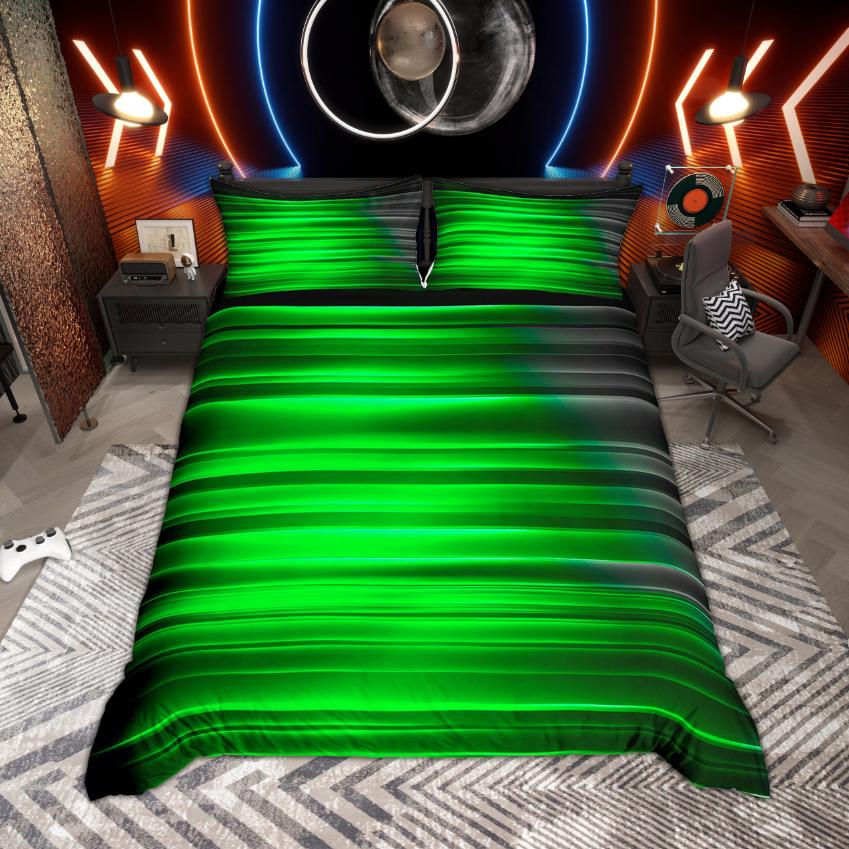 Homewish Modern Neon Lights Duvet Cover Set Gradient Galaxy Bedding Polka Dots Quilt Cover Set