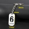 Stainless Steel Lucky Numbers 0-9 Arabic Keychain Pendant