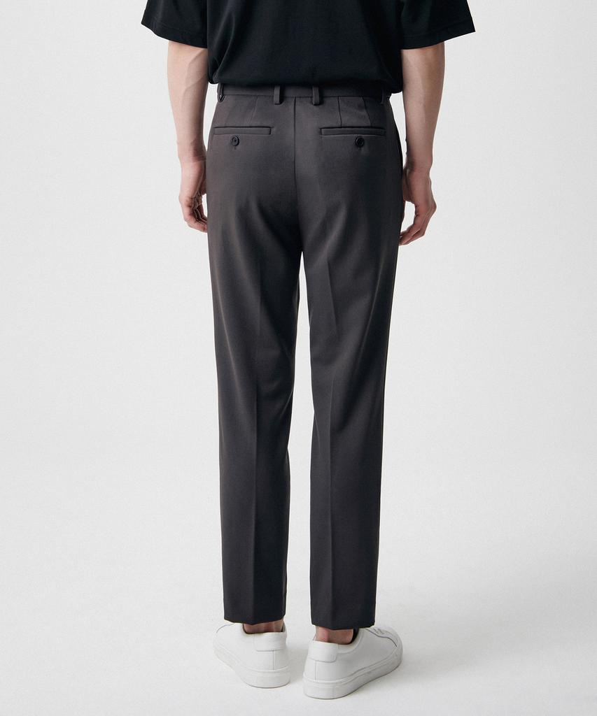 MUSINSA STANDARD Relaxed Tapered Hidden Banding Crop Slacks [Gunmetal]
