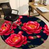 1pc Floral Pattern Office Round Rug, Non-slip, Soft and Durable Office Rug for Interior Decoration, Perfect for Office, Beautiful Decoration yy2603230