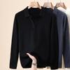Herren Cardigan Pullover aus reiner Wolle mit langen Ärmeln und Reverskragen