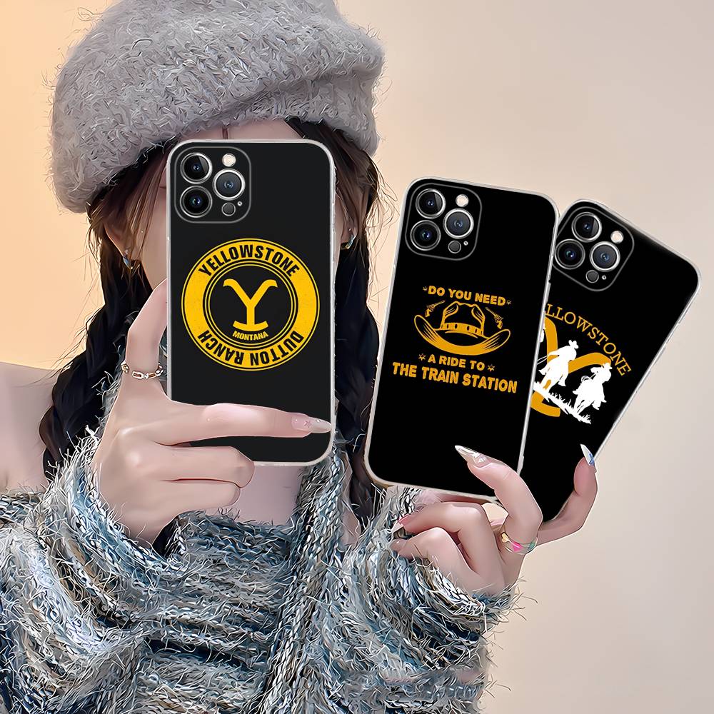 Tv Y-yellowstoneS Logo For IPhone 17 16 15 14 13 12 11 Pro Max Plus Mini Funda For Transparent Cover