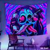 Neon Skull Wall Tapestry Psychedelic Art Print Hanging Decor for Living Room Bedroom Dorm Aesthetic Wall Home Decor