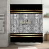 Black Gold Gray Shower Curtain Personalized Custom Name Monogrammed Bathroom Decor Custom Size