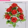 12 Heads Real Happy Silk Flower Mini Rolled Edge Fake Rose Flowers Bouquet Plastic Photography Photo Gift