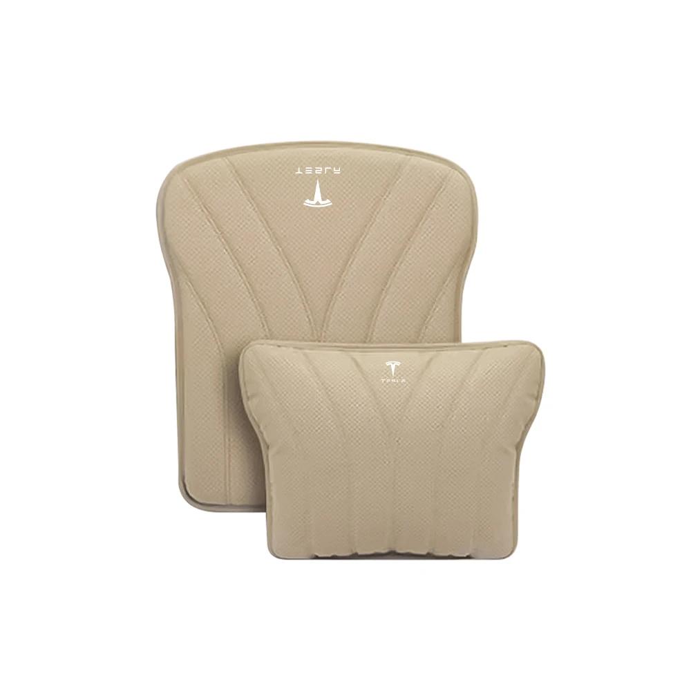 Car Sticker 2025 Hot Car Seat Pillows Lumbar Backrest Cushion Leather Seat Pads for Tesla Model 3 Y S X Roadster Juguete SpaceX