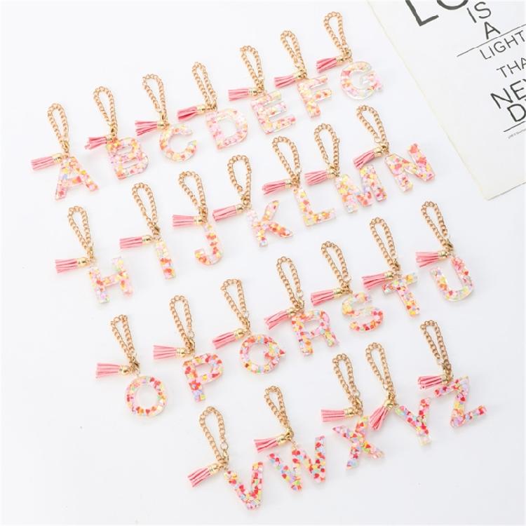 Personalized Letter Chain for Water Cup Stylish Initials Chain Water Bottle Handle Pendant Colorful Keychain for Women
