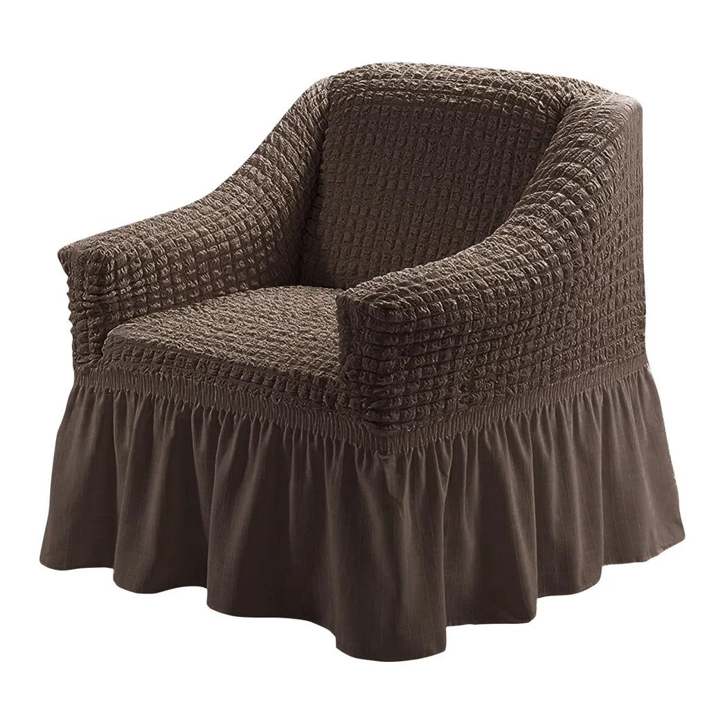 Einsitzer-Sofa Seater Seersucker Überwurf mit Rock Universeller Stretch-Sofa-Couch-Überwurf Leicht passender Möbelschutz
