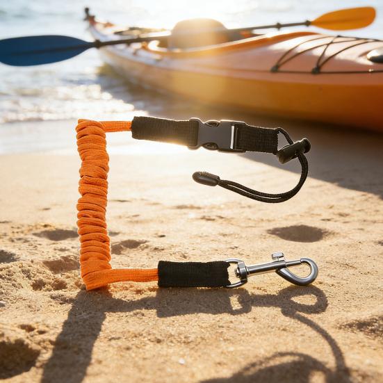 Kajakkåre Leash Kraftig Uttrekkbar Spiralformet Snor Båndstropp Anti-tapt Tau for Kajakkpadling Båtliv Kano Padlebrett Tilbehør