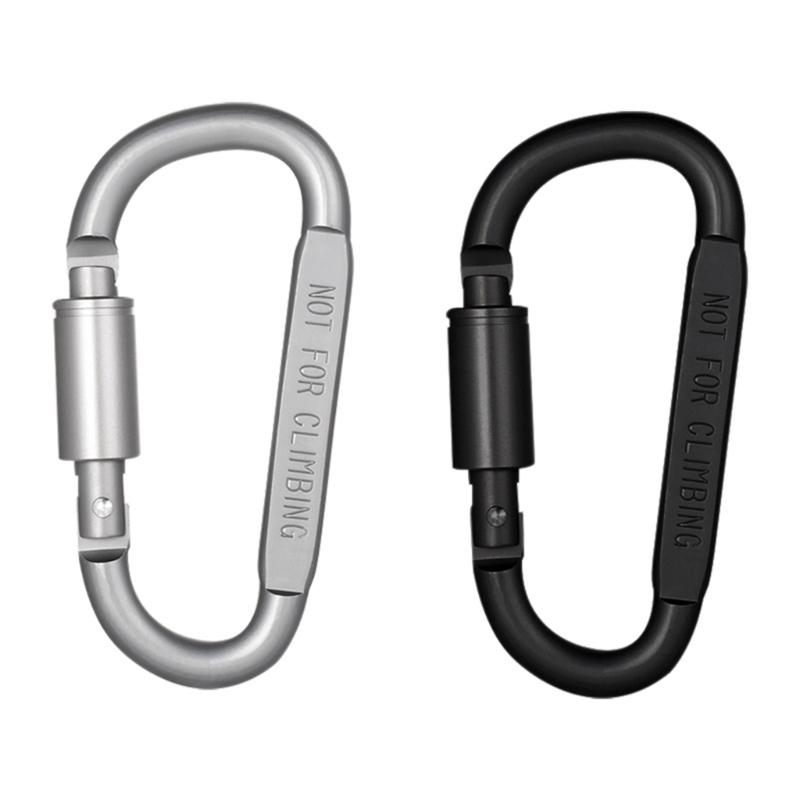 4 Stück Aluminiumlegierung Verriegelungskarabiner Feder-Schnapphaken D-Ringe Verriegelungskarabiner für Outdoor, Camping, Wandern, Angeln