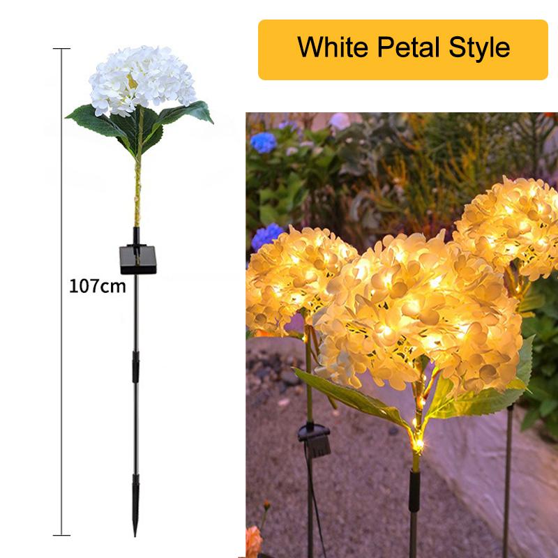 Solar Garden Lights Outdoor Waterproof LED Hydrangea Flower Light Villa Courtyard Decoration Lawn Landscape Lighting Solar Lamp