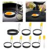 Nonstick Egg Frying Mold Round Pancake Mold Kit Iron Silicone for Muffins Sandwich Home Kitchen Tools