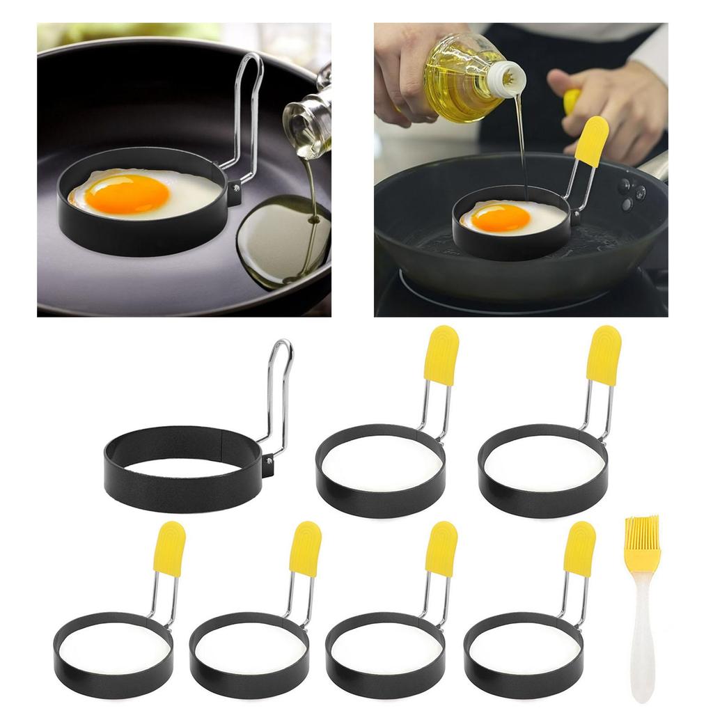 Nonstick Egg Frying Mold Round Pancake Mold Kit Iron Silicone for Muffins Sandwich Home Kitchen Tools