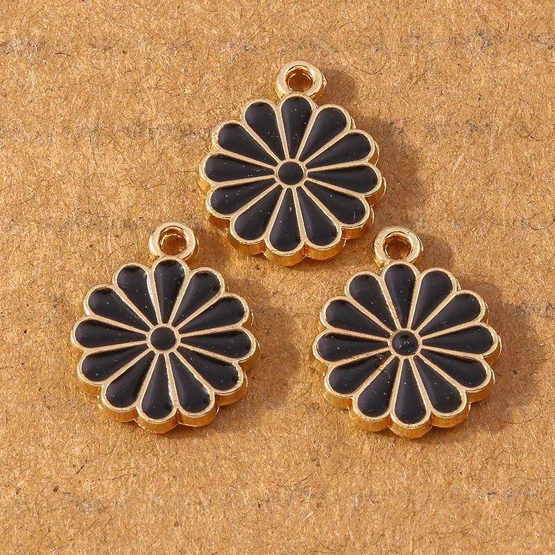

10pcs Cute Enamel Sunflower Charms Pendants for Necklace Bracelet Earrings DIY Jewelry Making Accessories Supplies
