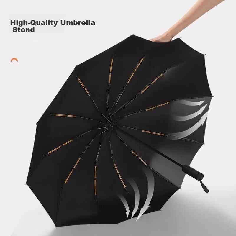 BAHAINIAO 24-Rib Fully Automatic Umbrella for Sun And Rain, Tri-Fold Sun Protection, UV-Resistant, Large Size, Portable for Wome