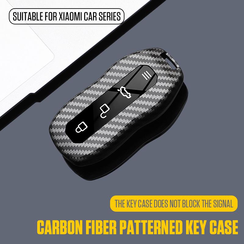 Xiaomi SU7 Ultra Second Gen Carbon Fiber Car Key Case with Card Holder & Buckle